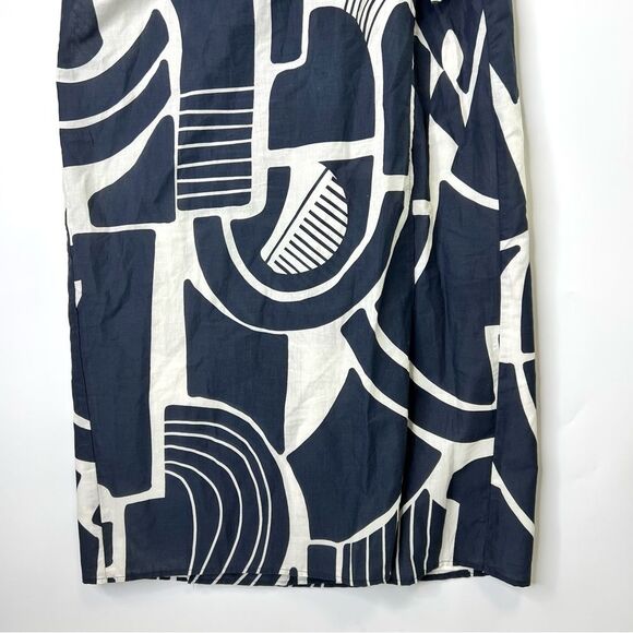 ZARA Nicole Halter Wrap Midi Dress Navy/White Print XS NEW - Picture 7 of 14